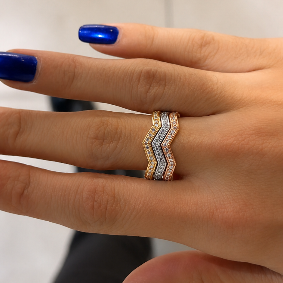 Sparkly Zig Zag Ring