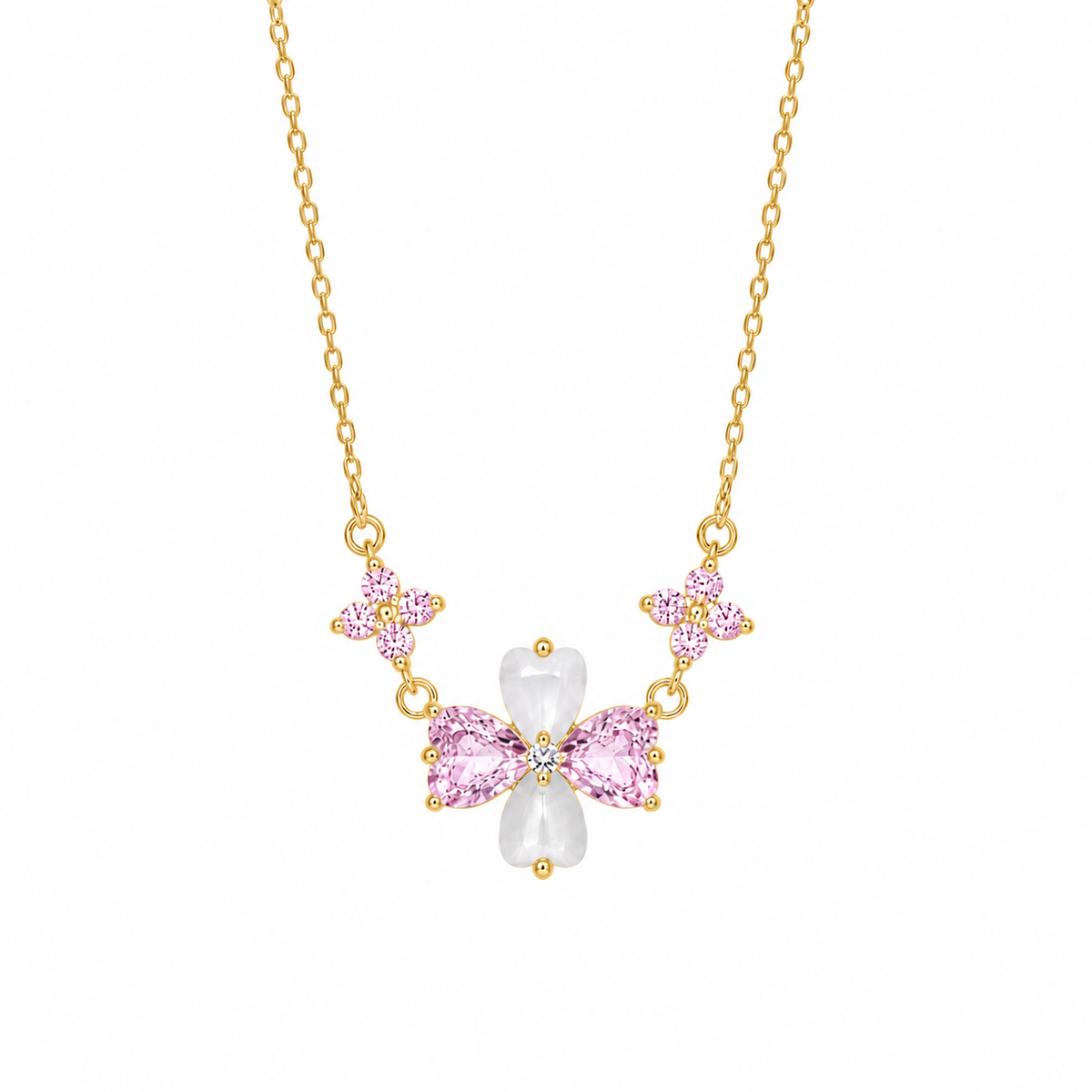 Pink Clover Necklace