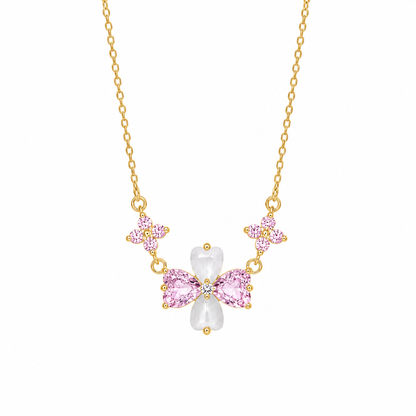 Pink Clover Necklace