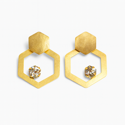 Medium Hexa-Gem Earrings