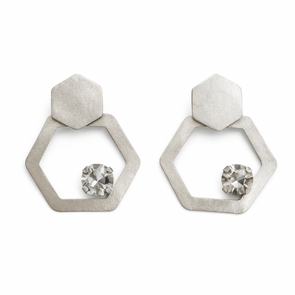 Medium Hexa-Gem Earrings