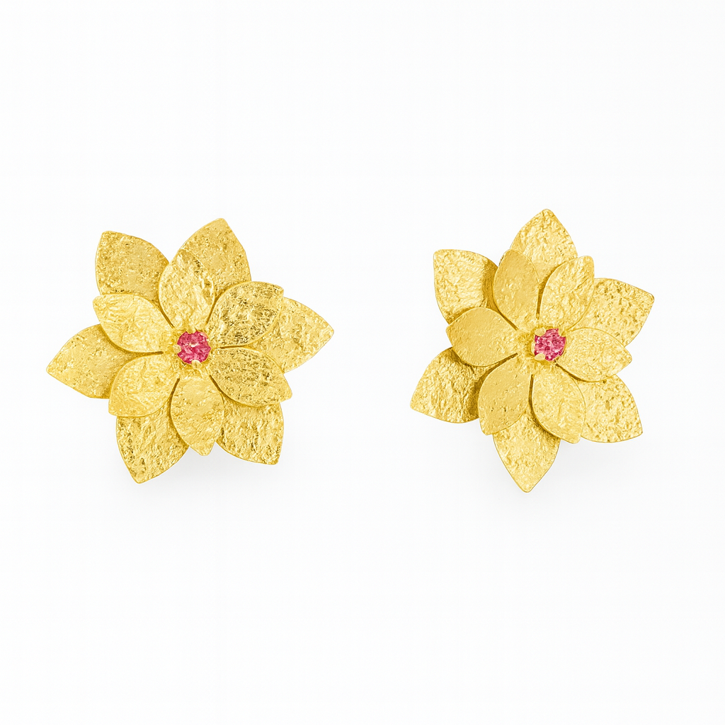 Double Lotus Flower Earrings