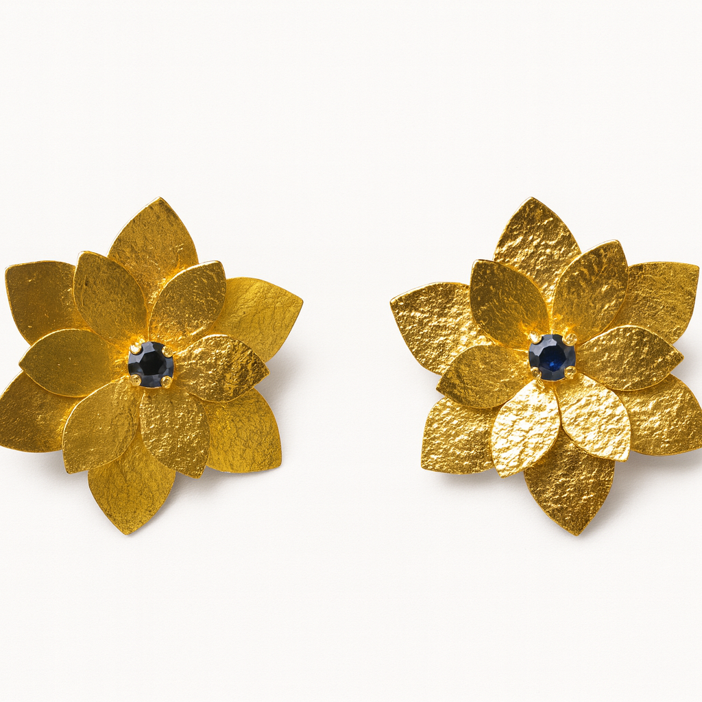 Double Lotus Flower Earrings