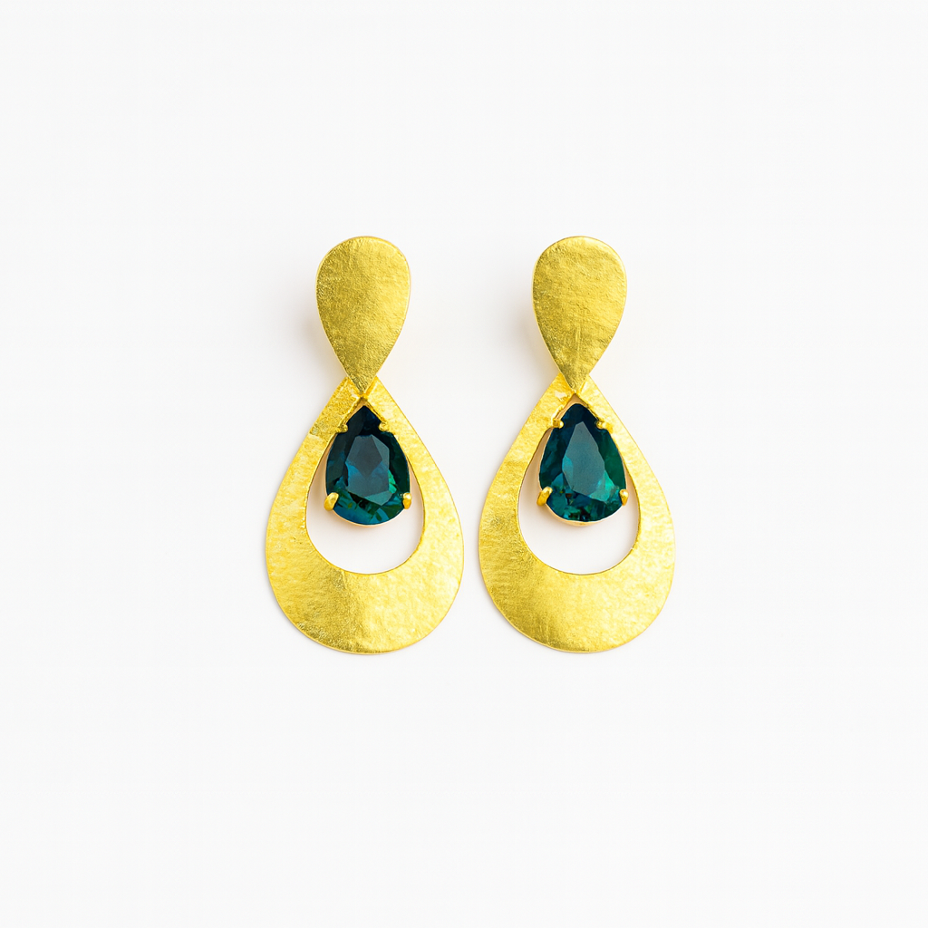Medium Drop Stone Earrings