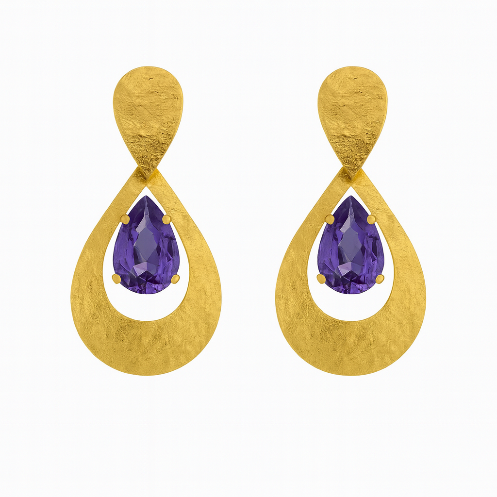 Medium Drop Stone Earrings