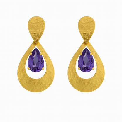 Medium Drop Stone Earrings