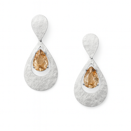Medium Drop Stone Earrings