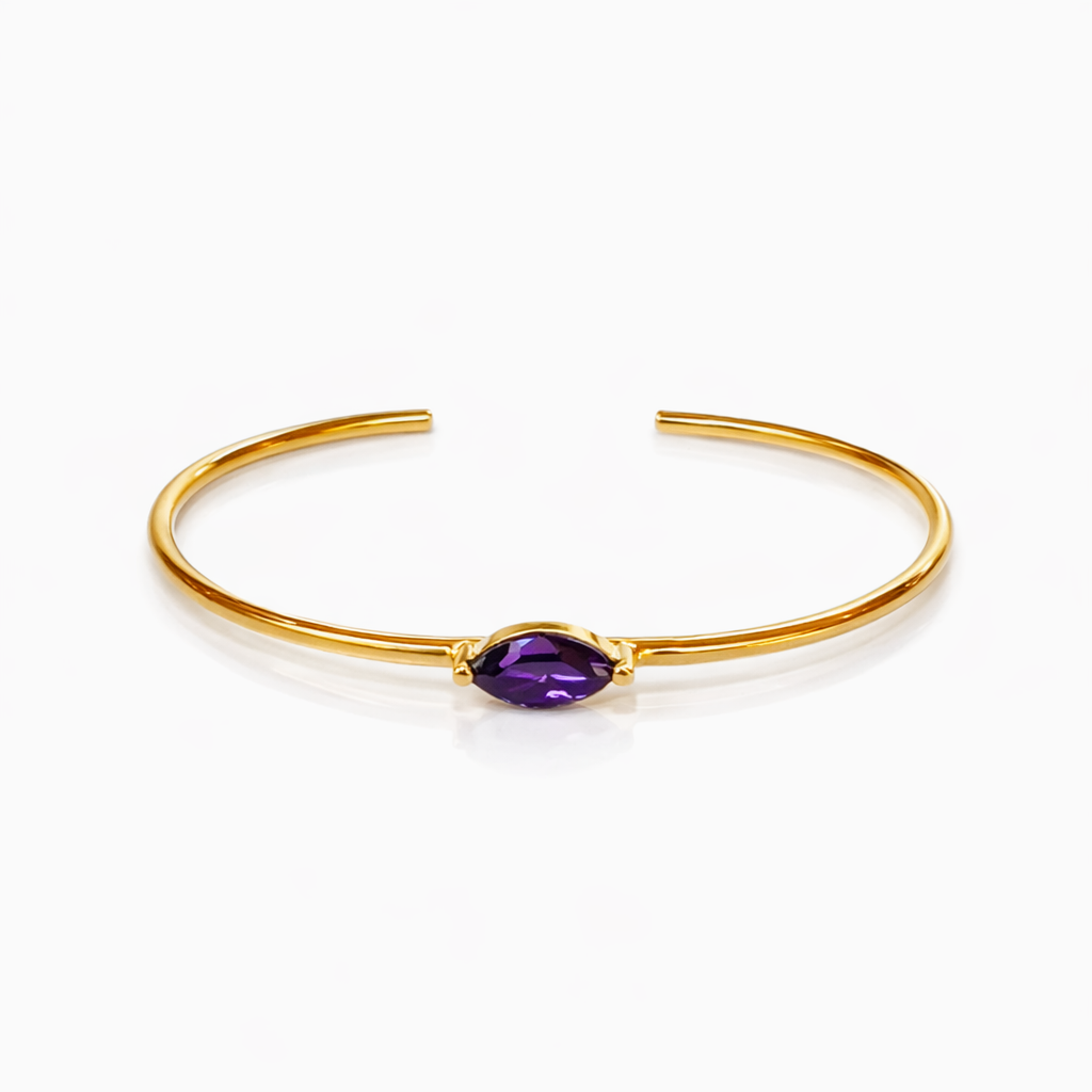 Thin One-stone Bangle