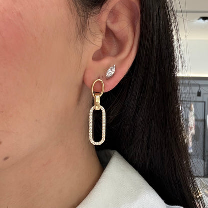 Double Chain With Zircon Earrings