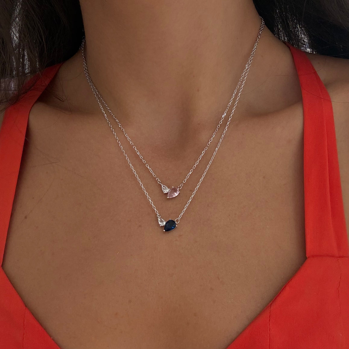 Double Tear Necklace