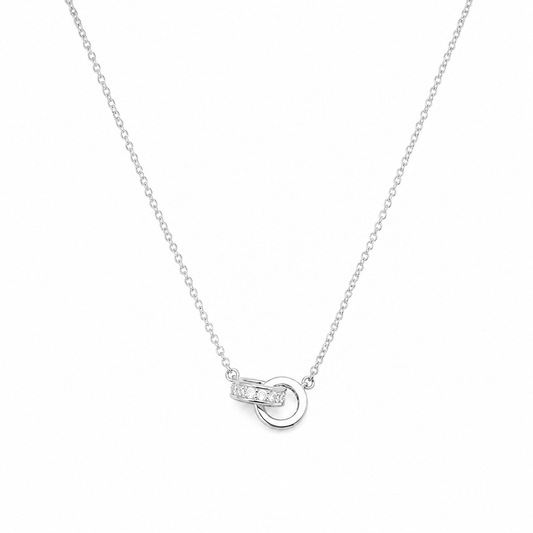 Intertwined Zircon Rings Necklace