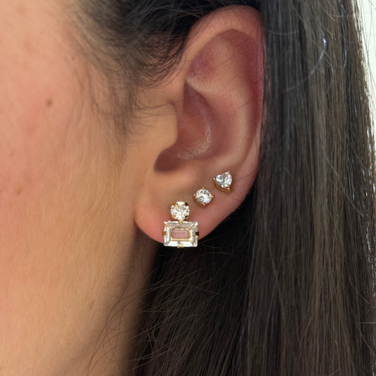 Double Shape Swarovski Earrings