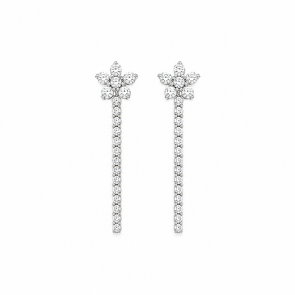 Dainty Flower Tennis Earrings