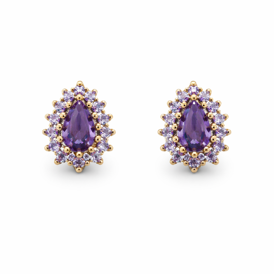 Purple Teardrop Earrings