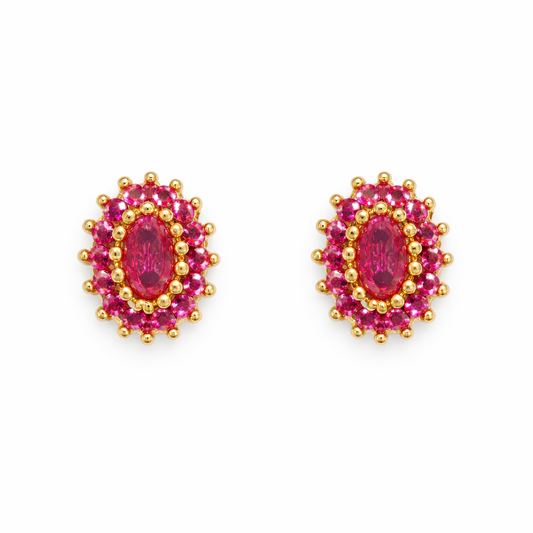 Fuschia Flower Earrings