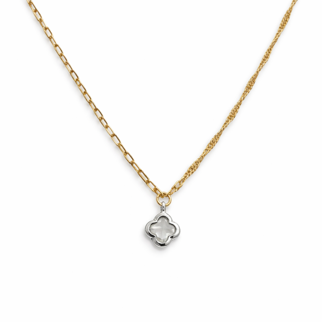 Two-Toned Clover Necklace