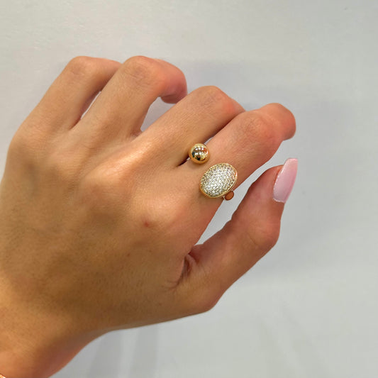 Oval Open Zircon Ring