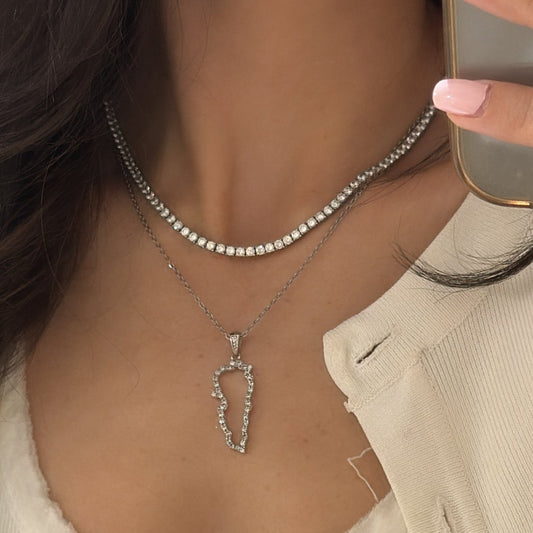 Map of Lebanon Zircon Necklace