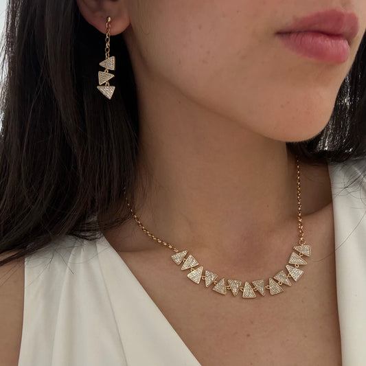 Sparkling Triangle Necklace