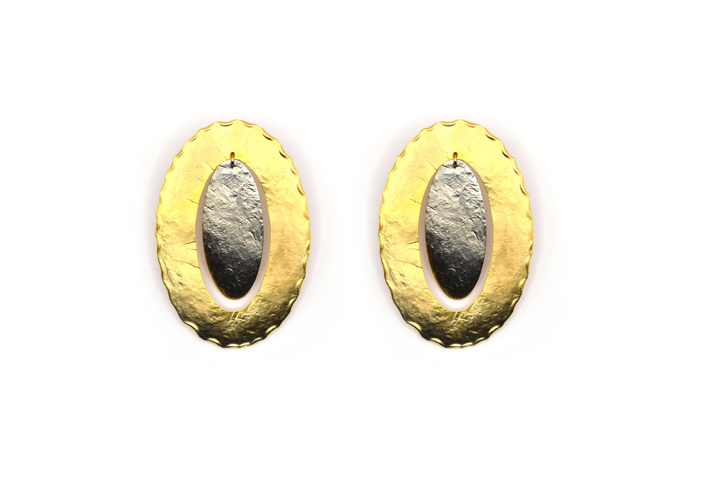 Hanging Oval Colour Mix Earrings