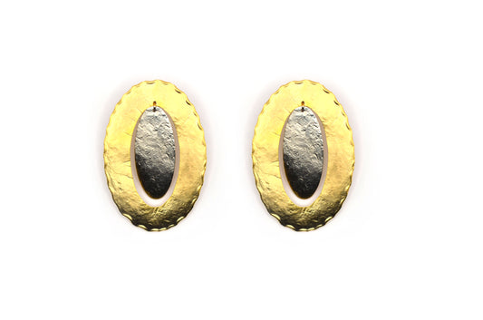 Hanging Oval Colour Mix Earrings