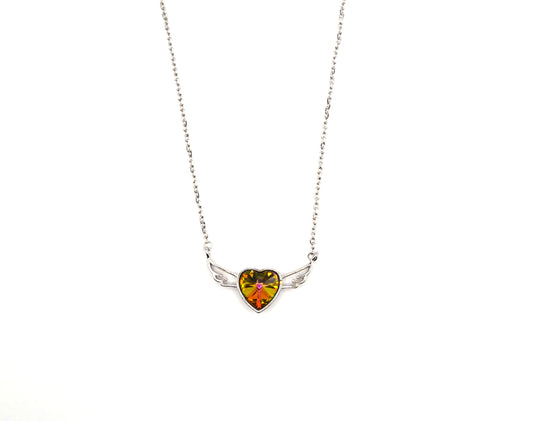 Heart Wings Changeant Necklace