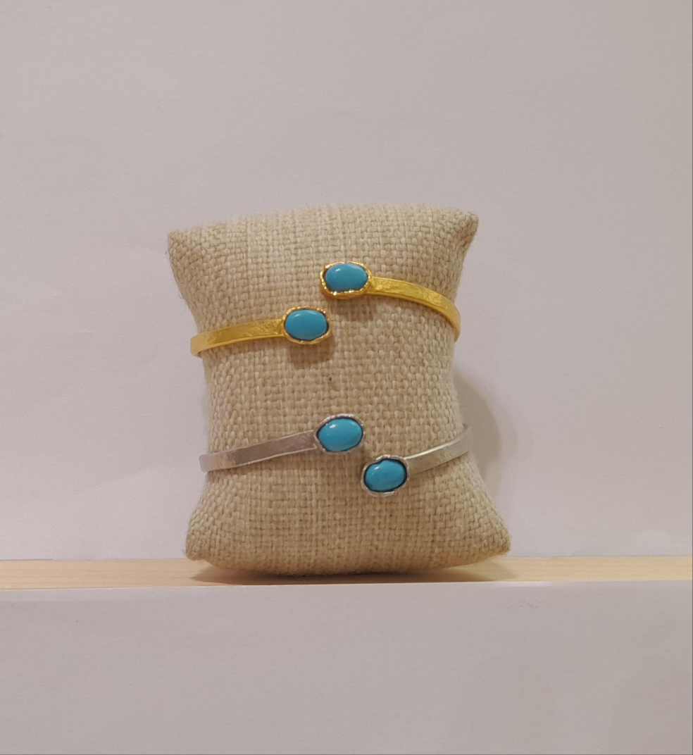 Double Semi-precious turquoise Bangle