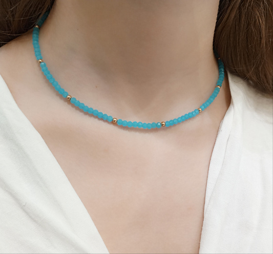 Sky Blue Crystal Necklace