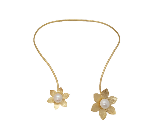 Vintage Flower with Pearl Necklace