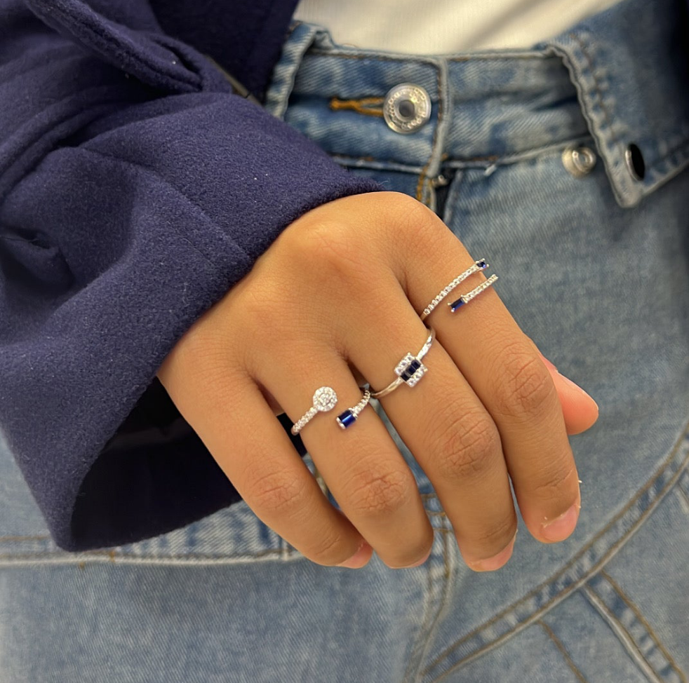 Simple Square Blue Ring