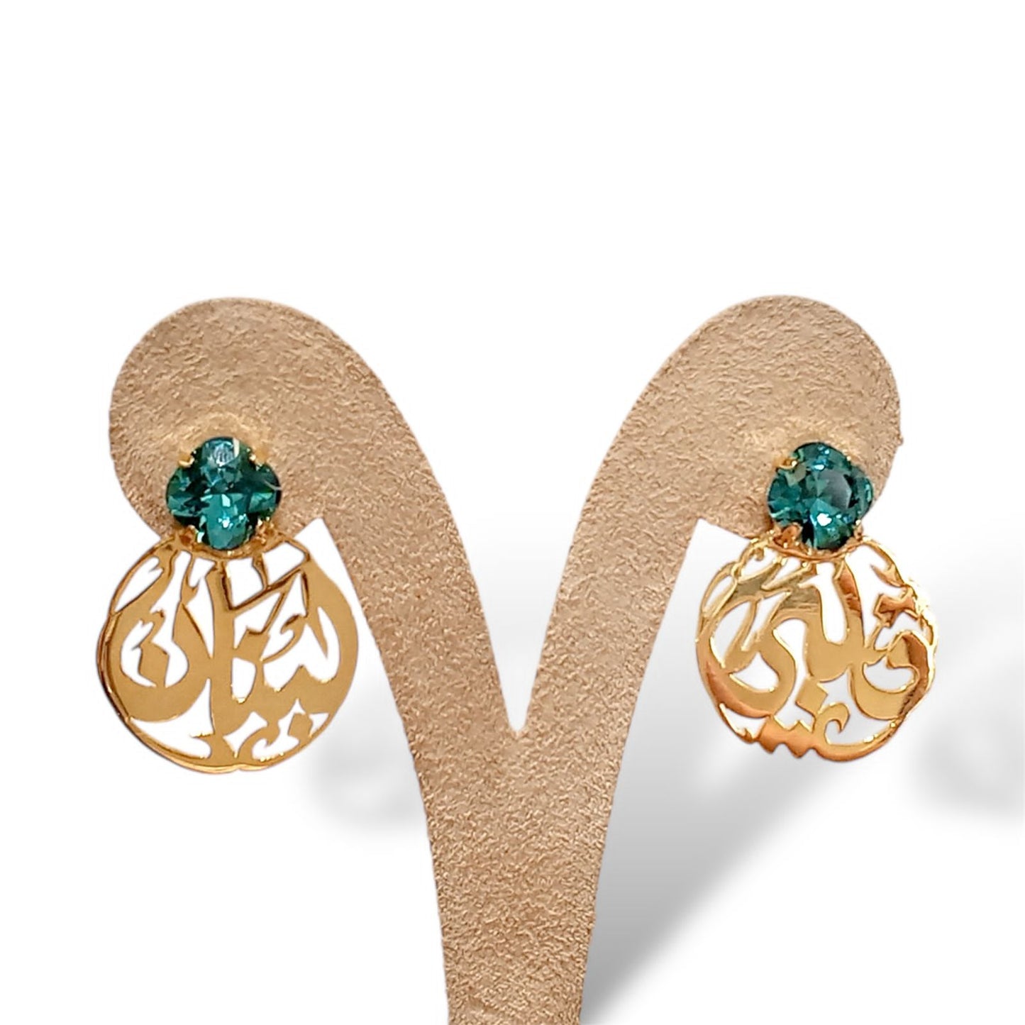 "قلبي لبنان"Calligraphy Swarovski  Earrings