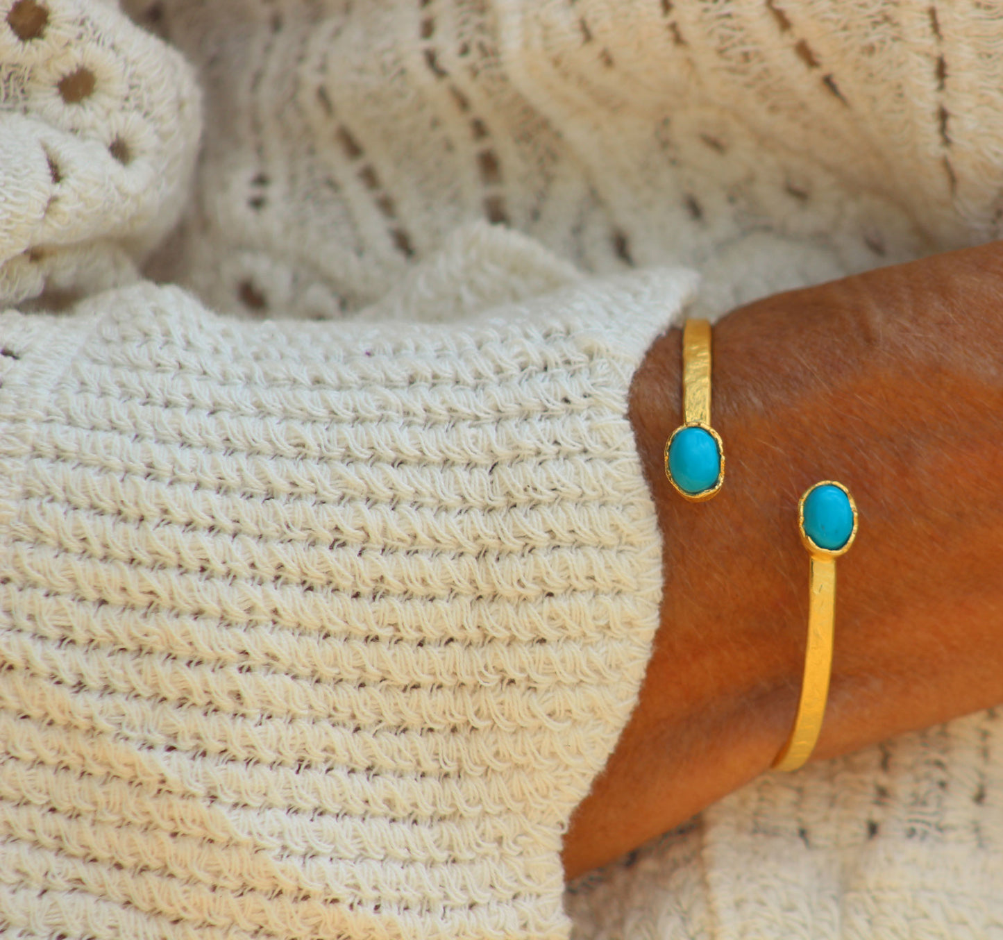 Double Semi-precious turquoise Bangle