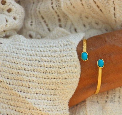 Double Semi-precious turquoise Bangle