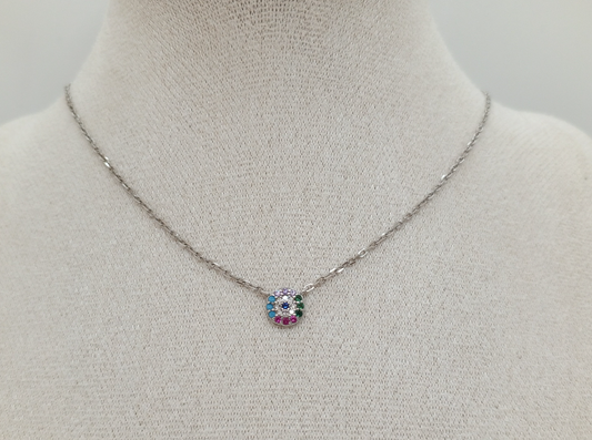 Mini Eye Necklace with Colourful Gems