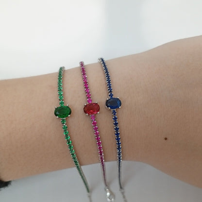 Coloured Gem Tennis Bracelet