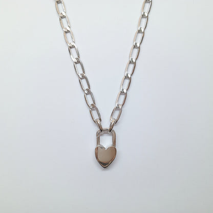 Chunky Heart Shaped Lock Necklace