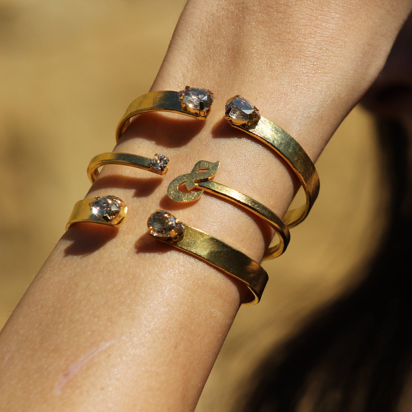 Small Champagne Teardrop Bangle