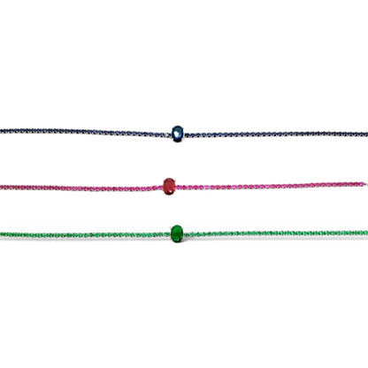 Coloured Gem Tennis Bracelet