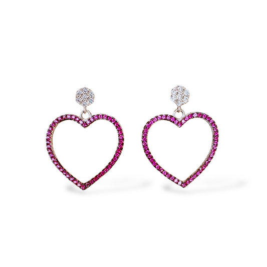 Pink Heart Earrings