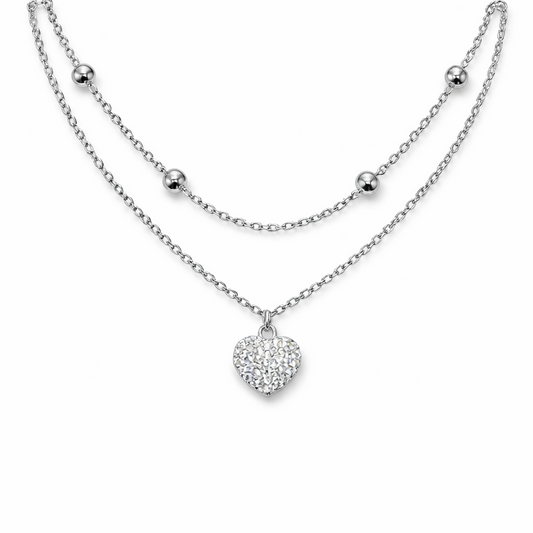 Double Zircon Heart Anklet