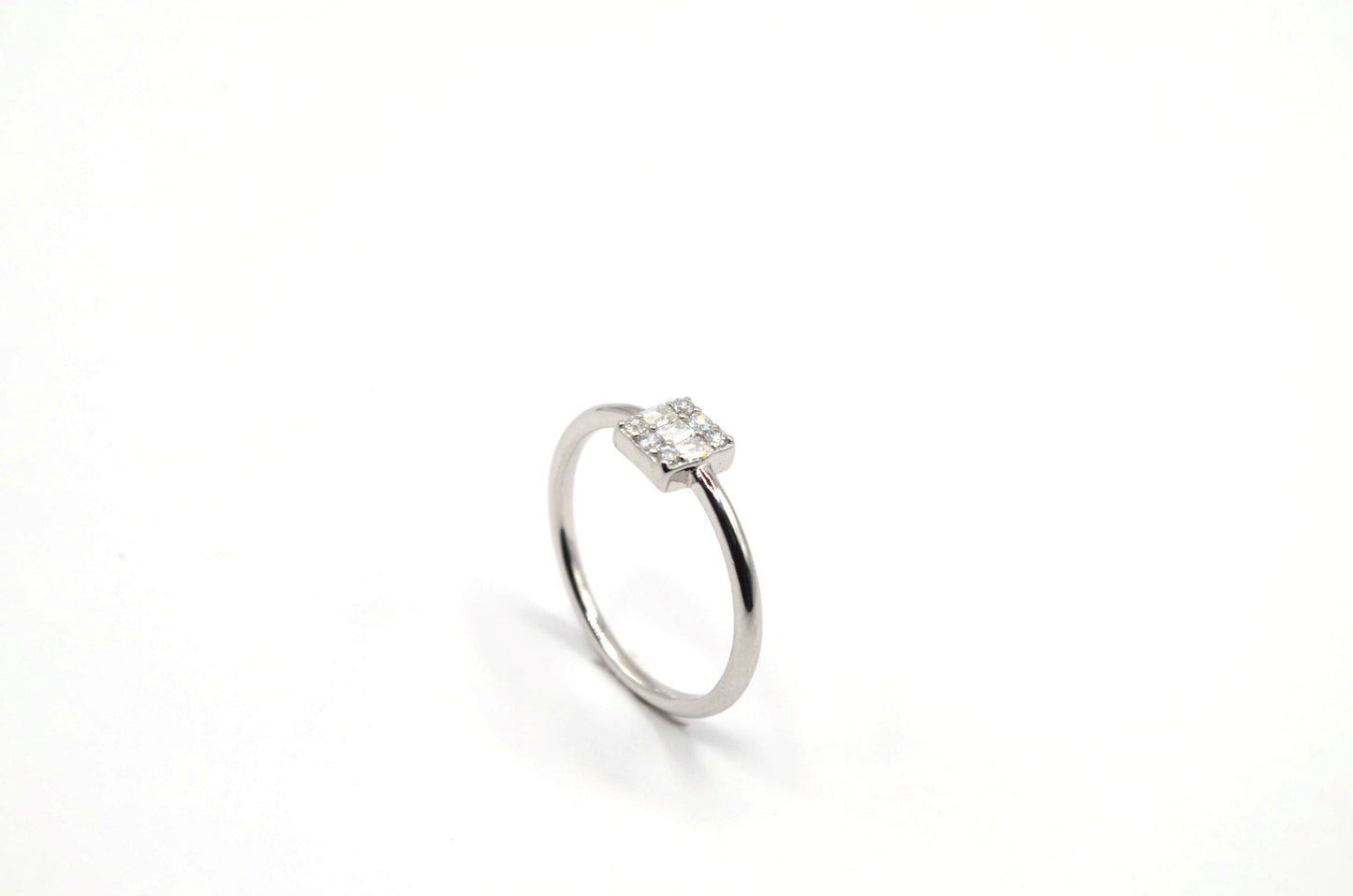 Simple Square Zircon Ring