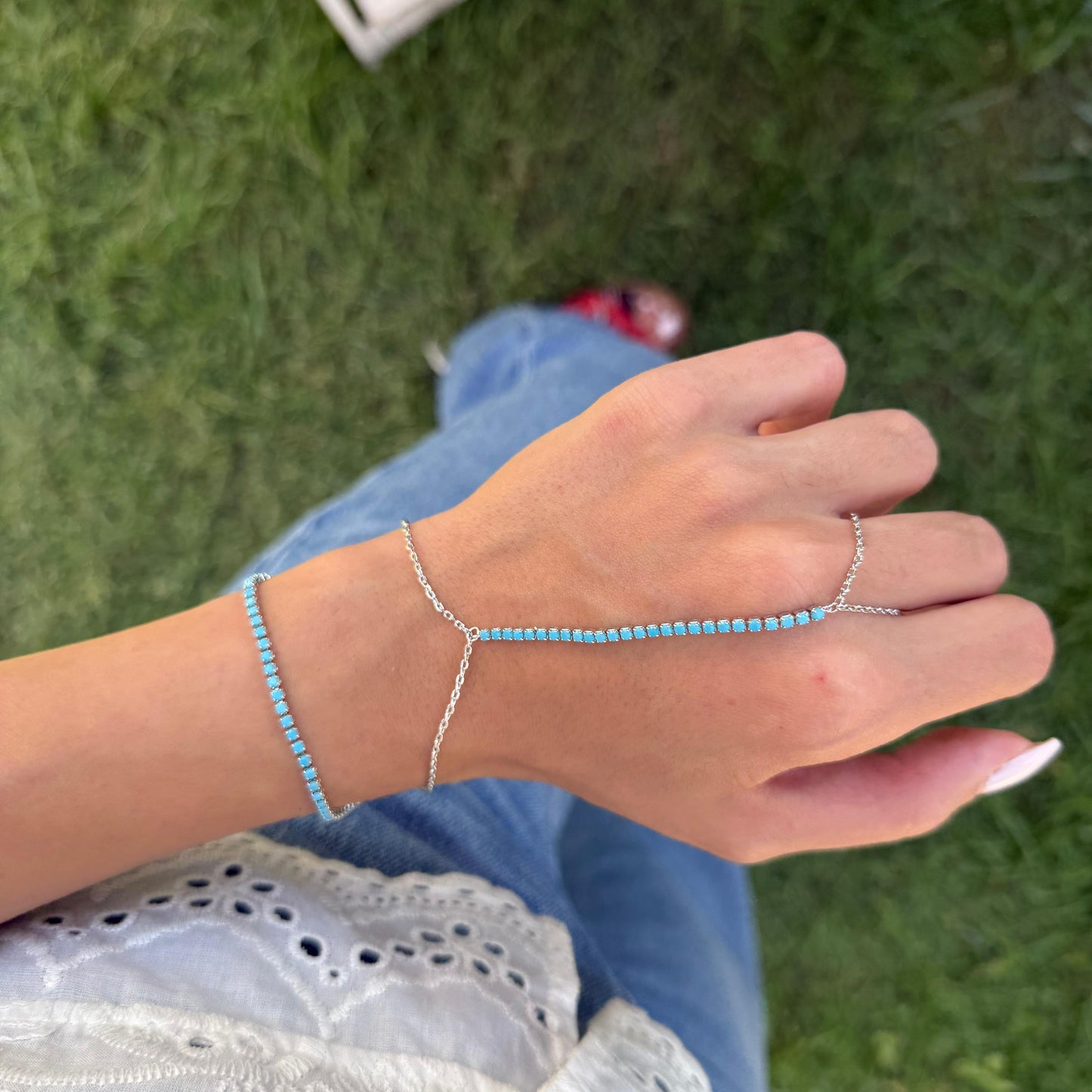 Turquoise Tennis Hand chain