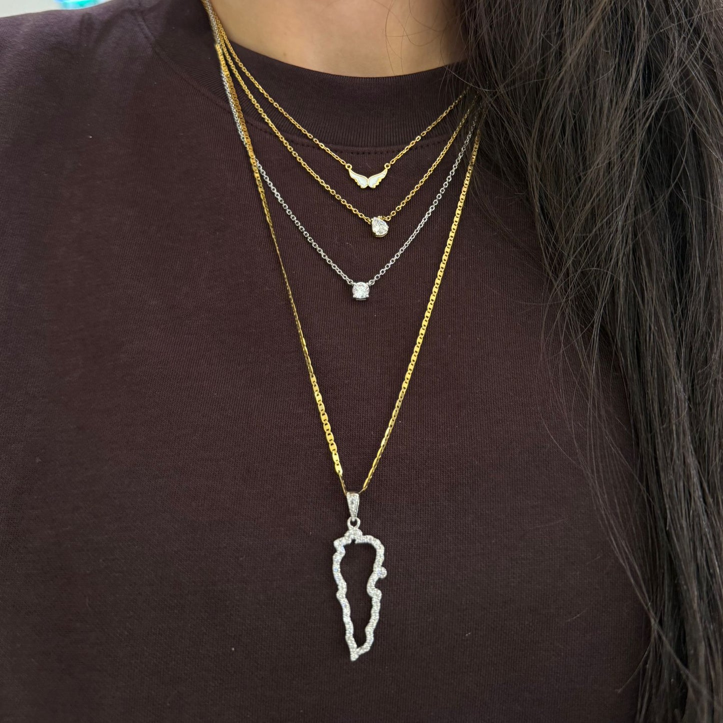 Colored Small Wing Necklace