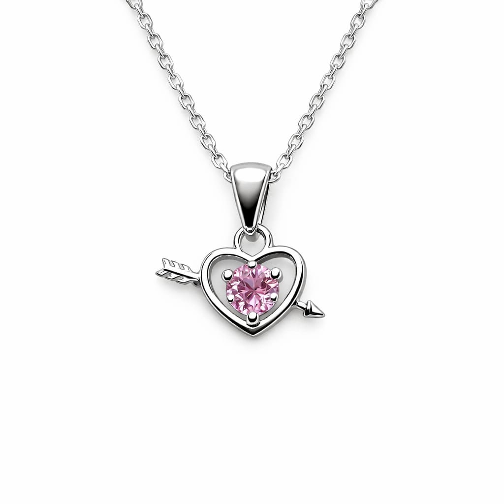 Small Pink Heart Necklace