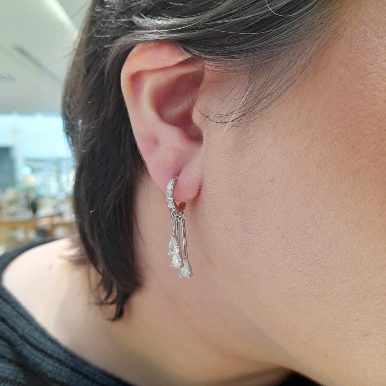 Silver Teardrop Hoops