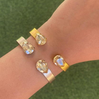 Chunky Champagne Swarovski Teardrop Bangle