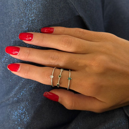 Emerald Squared Ring