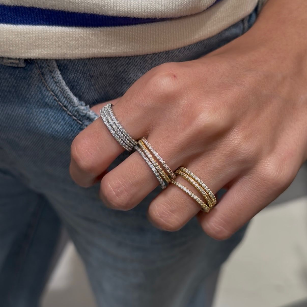 Straight Triple Deck Rings