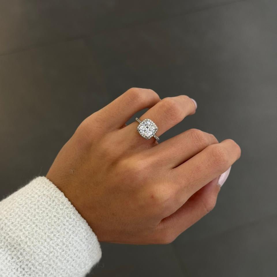 Illusion Square Ring Sterling Silver