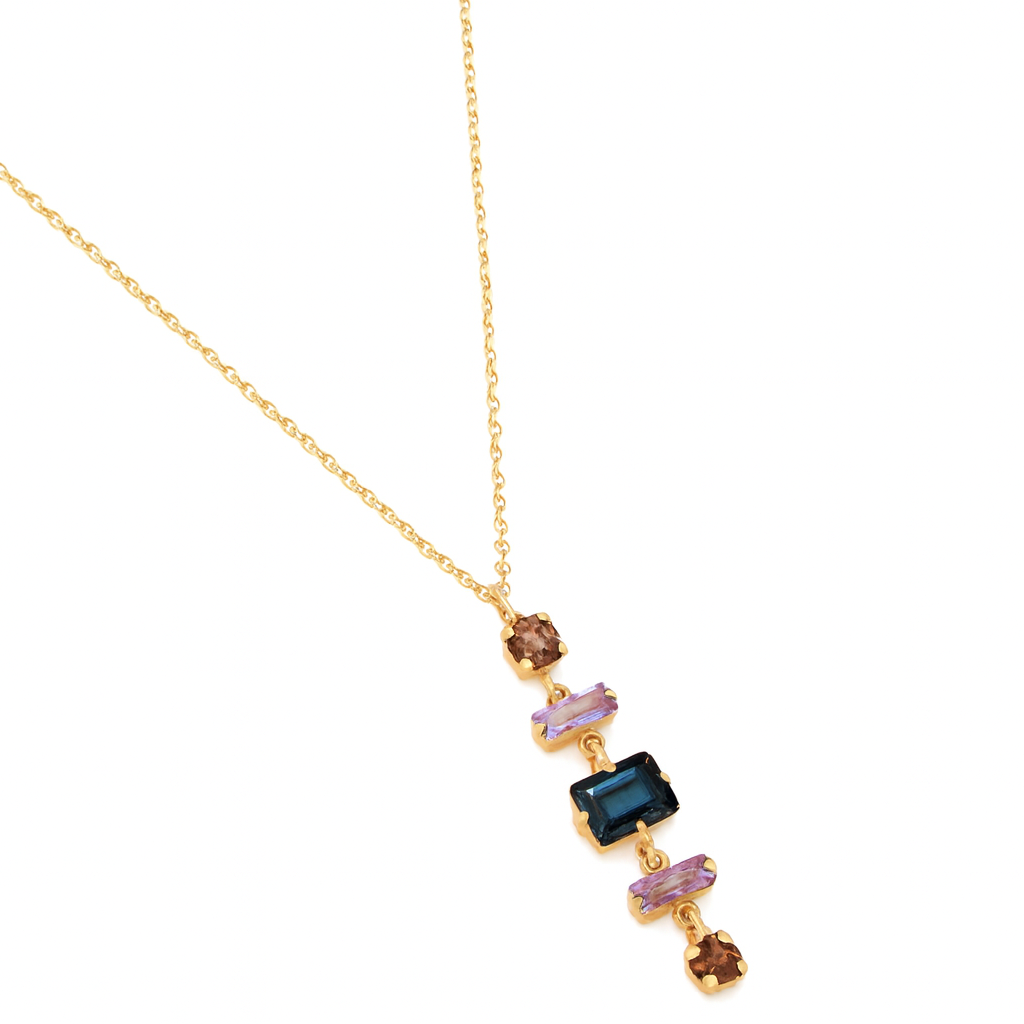 Colored Swarovski Drizzle Necklace
